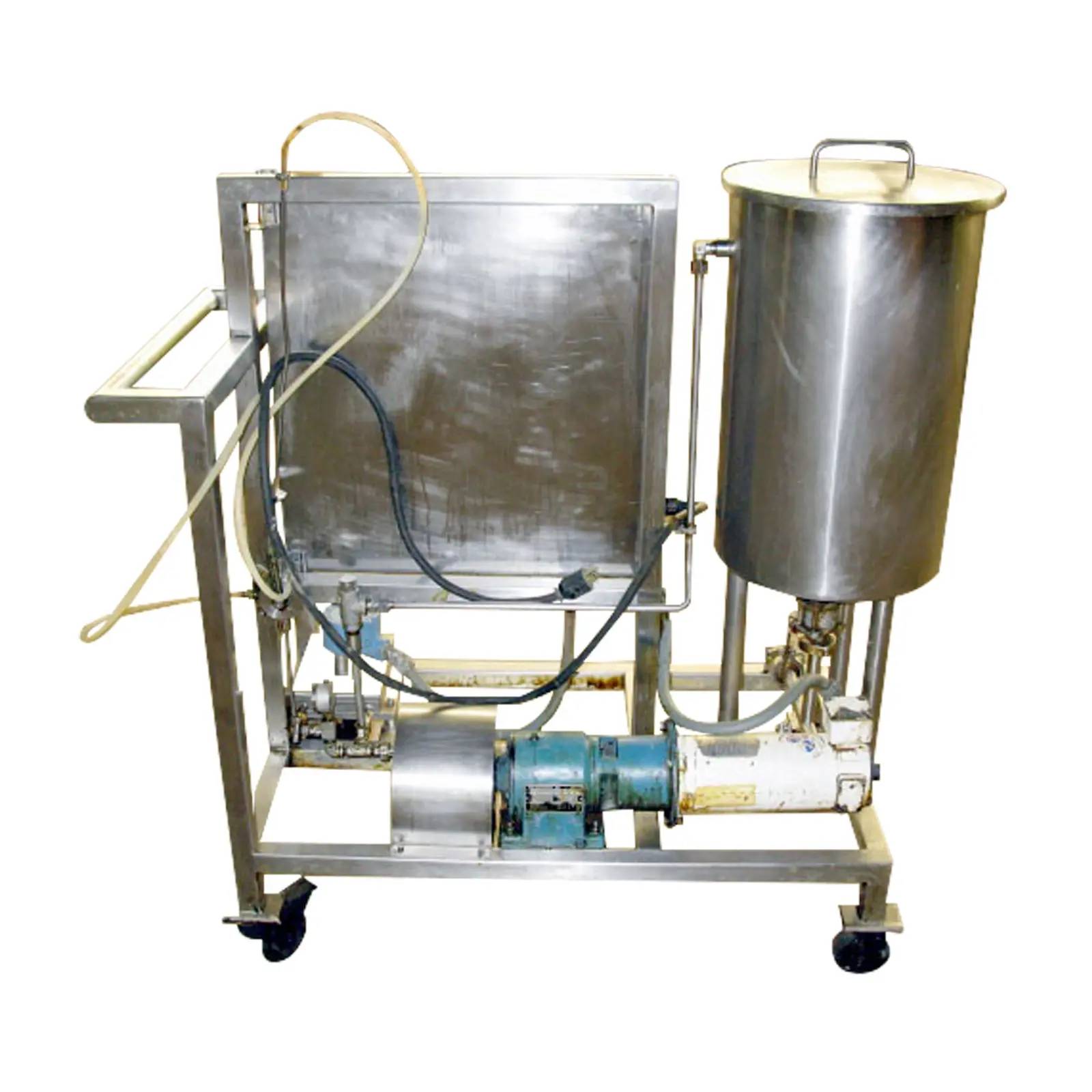 Food Additive Skid, 2 Gallons, 0.5 HP, 1750 RPM, 18" H x 14-1/4" diameter usable dims