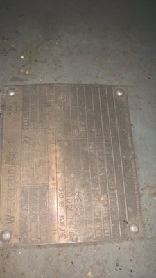 200 HP 3600 RPM Westinghouse, Frame 445US, Drip-Proof Ball Bearing, 1.15 service factor