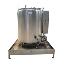 165 gallon General Oil Equipment Co. Inc., Stainless Steel Jacketed Tank Skid with Controls, 2' 10" diameter