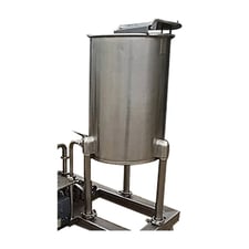 50 gallon Stainless Steel Single Shell Tank, 22" diameter x 33" H inside tank, 1.5" tri-clamp Drain, Flip top