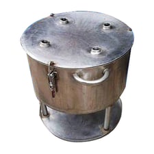 20 gallon Stainless Steel Single Shell Tank, 23.5" diameter x 12" H inside tank, 23" diameter tray