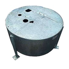 40 Gallon Stainless Steel Tank, Three part cover, 4" square, 3" diameter, & 2-1/2" diameter Openings, 2"