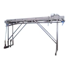 12" wide, Stainless Steel Belt Conveyor, 1/2 HP, 7" infeed/exit H, 2.5" H Clearance above belt
