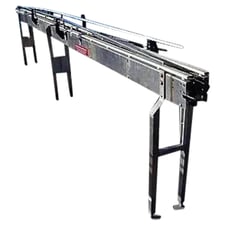 4.5" wide, Stainless Steel Table Top Conveyor, 3-3/4" max product width, 35" infeed/exit H