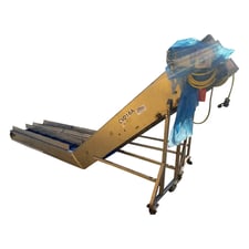 12" wide x 13' long, Genemco Portable Incline Cleated Conveyor Belt, 1/2 HP