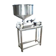 #PM434, Pneumatic Single Piston Filler, 1/2 gallon, 24-1/2" diameter x 10" H Stainless Steel Hopper