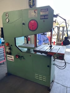 41" x 13" Dake Johnson #VH-40, Vertical Band Saw, 50-500 FPM,hydraulic power feed table