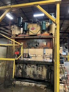 400 Ton, Heim #D2-400, straight side double crank press, 10" stroke, 27-3/16" Shut Height, 6" ram, 20 SPM