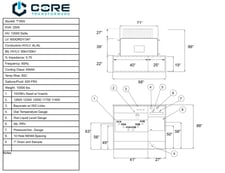 2500 KVA 12000 Delta Primary, 600GrdY/347 Secondary, Core, unused