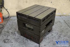 Custom T-slotted box drill table, 30 width x 36 L x 30 H, cast construction, #73089