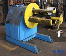 4000 lb. American, motorized uncoiler, 24" width, 60" outside dimensions, manual expansion, air brake, #56647