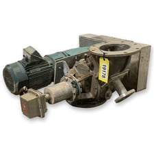 8" Flo-tronics, Side Entry Stainless Steel Offset Rotary Feeder Airlock, 3 HP, 19" line H, 230/460 V, 36 RPM