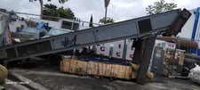 67" wide x 26.5' long, Dell'Orco & Villani, incline conveyor, 130" high, 10 HP, 1987