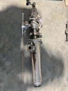 Filter With Strainer And Valve, Stainless Steel, 3/4" bottom & side outlet, 1/2" valve outlet.