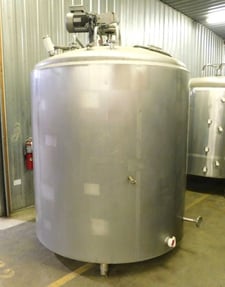 1000 gallon Cherry Burrell, Jacketed Stainless Mix Tank/processor/pasteurizer/kettle, 6' diameter x 6' T/T