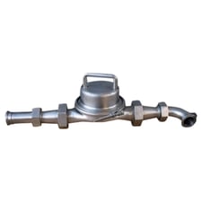 Sanitary Magnetic Ferrous Trap, (1) 5" diameter magnet, (2) 1-1/2" inlet/outlet