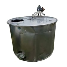 300 gallon Pfaudler #E78872, Stainless Steel Process Tank, 54" diameter x 31" deep tank, 2" drain