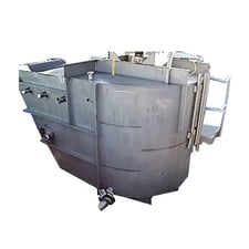 1000 gallon Stainless Steel Mix Tank, 15 HP, 1760 RPM, 6' L x 5' 2" width x 5' 1" H inside dim., 28" diameter