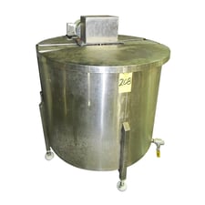 125 gallon Stainless Steel Mixing Tank, 1 HP, 36" diameter x 33" H tank, 1" pump