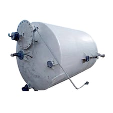 1900 gallon Fiberglass Tank, 2-1/4" inlet, 25" diameter port & 1-1/2" port & 1" port outlets