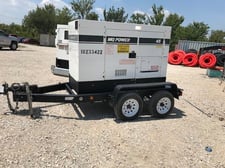 40 KW Multiquip #DCA45SSIU4F, trailer mounted, Tier 4F, sound attenuated enclosure, 120/240/208/277/480