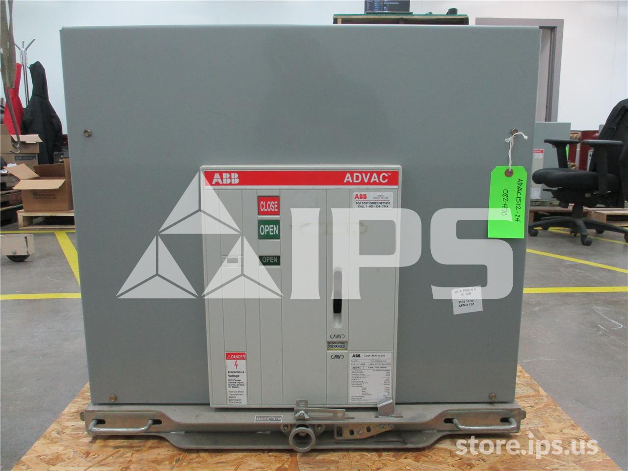 1200 Amps ABB Advac Aa3k1777xx10000 Model 3 (advac Model 3) 125 Volts DC Control