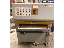 37" Holytek #37DA, Wide Belt Sander, 2 Heads, 5"/7" diameter spiral grooved rubber w/ 20/15 HP heads, 37" x