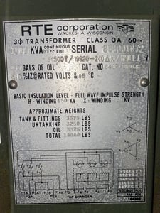 1000 KVA 34500Y/19920 Primary, 240 Delta Secondary, 3 phase, Padmount Transformer