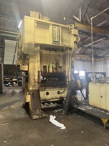 300 Ton, Minster HeviStamper #E2-300-54-36, straight side double crank press, 1.5" stroke, 22" Shut Height