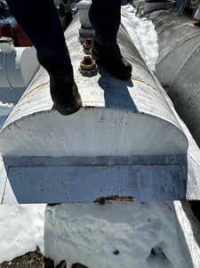 4000 gallon Above ground storage tank w/ stairs, 24' L x 5' 4" W x 5' 4" H