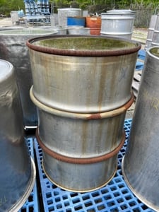 55 gallon Stainless Steel Drum, 22.5" diameter x 33" L