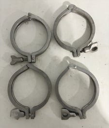 4" Tri-Clover, Stainless Steel Clamps, 2 qty.