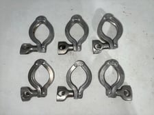 1-1/2" Tri-Clover, Stainless Steel Clamps, 7 qty.