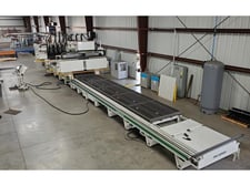 Onsrud #615DG24H8, Multiple Spindle CNC Router, dual gantry w/ 4 spindles each, 24 HP, 240000 RPM, 5' x 51'