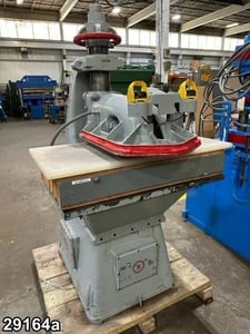 25 Ton, Herman Schwabe, hydraulic clicker press, 3" stroke, 6.7" daylight, 36" x18" table, 18" x20" beam