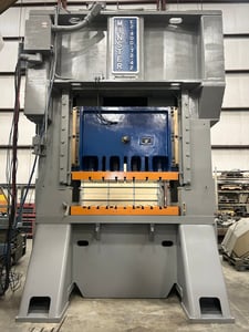 400 Ton, Minster #E2-400, straight side double crank press, 6" stroke, 26" Shut Height, 0-120 SPM, 6" ram