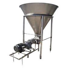 300 gallon Crepaco #M.H., Stainless Steel Holding Tank and Pump, 6' diameter hopper, 0.118" thick hopper, 15