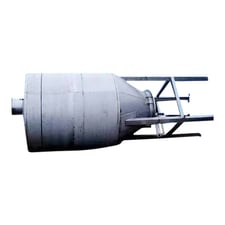 2500 gallon General Mills, Stainless Steel Tank/Hopper, 1/1-2" diameter S-line, 2-1/2" diameter Pipe, 43"