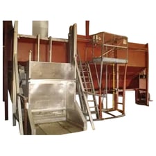 Iron Holding Hopper, 25' L x 10' width x 7' deep screw conveyor