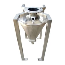 Pick Up Hopper with Stand, 15 gallon, 7" diameter Flange w/ (8) 7/8" diameter Mounting holes, 1-1/2" s-line