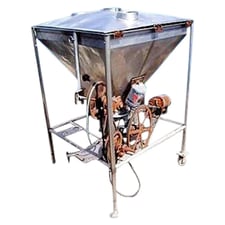 Stainless Steel Hopper with Rotary Airlock, 36" L x 36" width infeed hopper, 1/2 HP, 20 ratio, 86.25 RPM