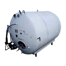 2000 gallon Creamery Package, Refrigerated Holding Tank, 50 psig jacket, 25 percent coldwall, 14-1/2"