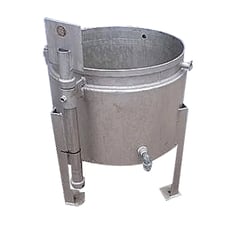 30 gallon Stainless Steel Steam Jacketed Kettle, 23-1/2" diameter, 17.5" H inside dim., 3/4" diameter &