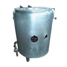 20 gallon Wear Ever, Aluminum Gas Fired Kettle, 1" diameter Inlet, 1-1/2" threaded tank discharge, 4"