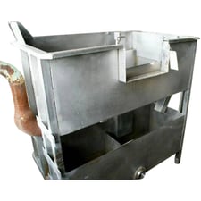 21/100 gallon Stainless Steel Dual Rectangular Tank Skid, 3' width x 4' 6" L x 1' 7" D top tank, 1' 8" width