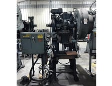 46 Ton, Federal #4, single crank flywheel OBI press, 4" stroke, 8.75" Shut Height, 2" adj., 8" throat, 105