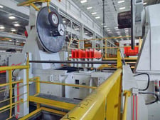 80000 lb. Sesco, uncoiler, 78" width, 72" O.D., 20"-24" ID, hydraulic expansion or mandrels
