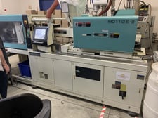 110 Ton, 6.3 oz., Niigata #MD110SIII, injection molding machine, 45mm screw, 2002