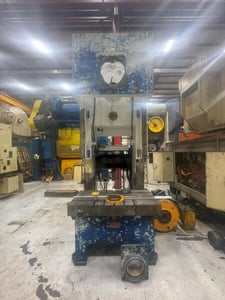 220 Ton, Aida #NC1-200(1), single crank mechanical OBS press, 6.29" stroke, 20.14" Shut Height, reconditioned