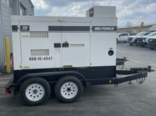 62 KW Multiquip #DCA70SSIU4F, trailer mounted, Tier 4F, sound attenuated enclosure, 120/240/208/277/480
